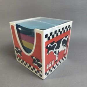 Vintage Lisa Frank Stationery Cube Cow Checkered Milk #P531 RedBlack NEW SEALED